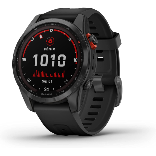 Умные часы Garmin Fenix 7S Solar Серые с черным ремешком