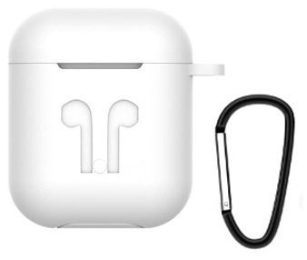 Защитный силиконовый чехол для наушников AirPods 1/2 с карабином