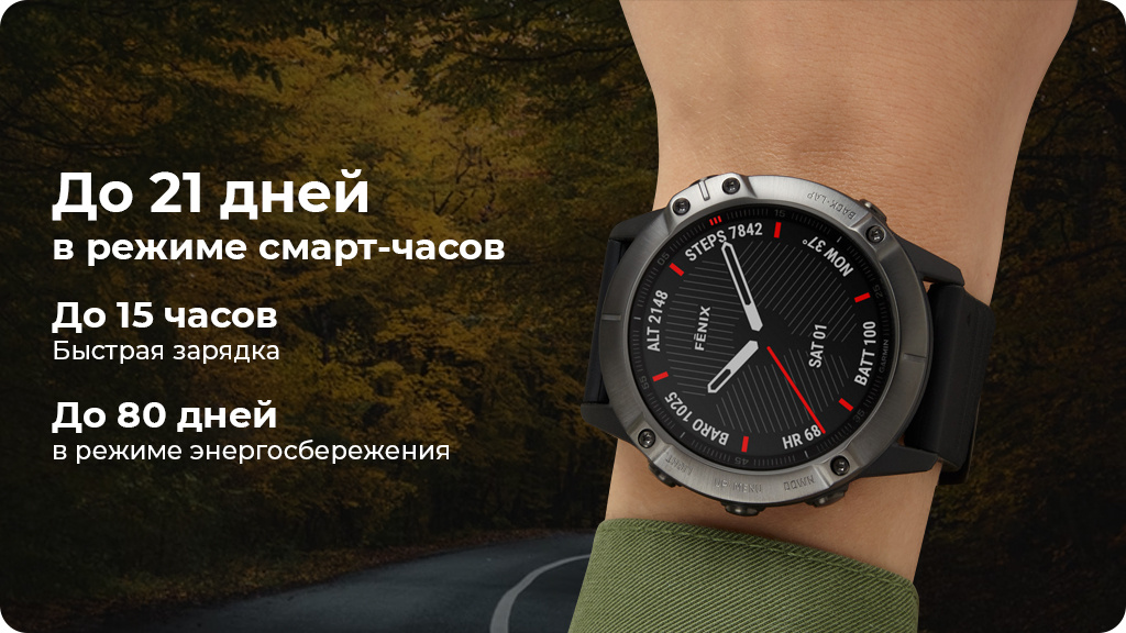 Умные часы Garmin Fenix 6X Pro Черные