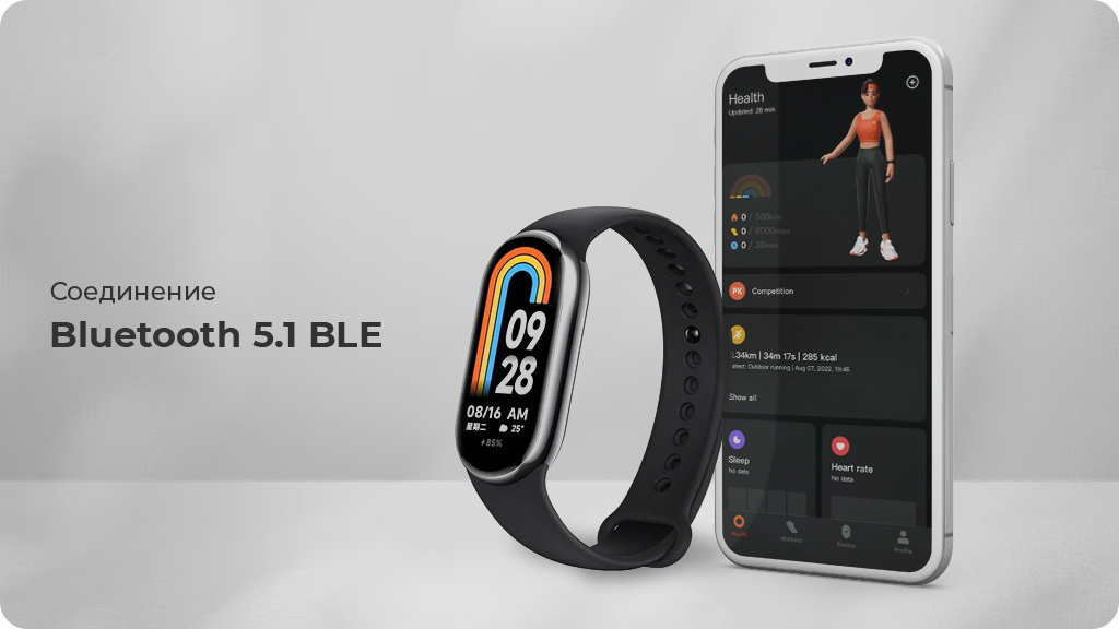 Фитнес-браслет Xiaomi Mi Band 8 Черный (CN)