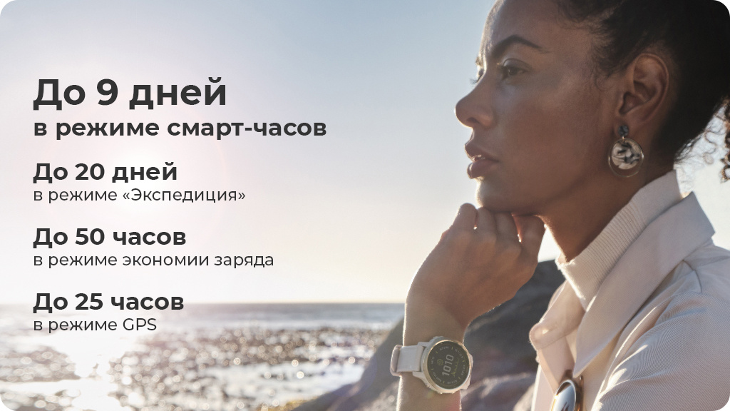 Умные часы Garmin Fenix 6S Pro Черные